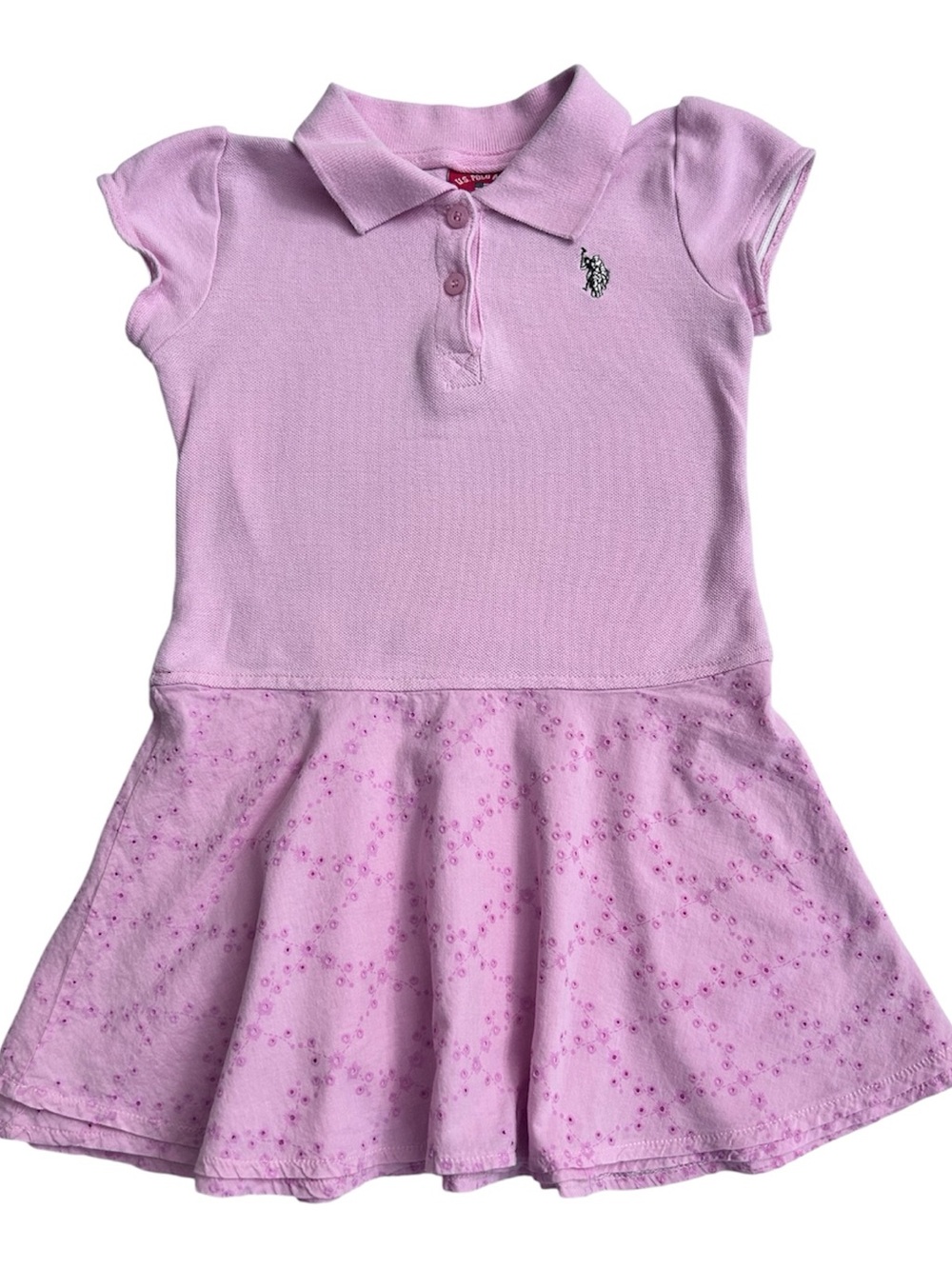 U.S. Polo Assn. Girls Pink Short Sleeve Polo Dress Toddler Size 4T